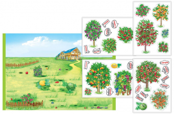 Разивающий плакат-игра с многоразовыми наклейками "Что в саду растёт?" 079.114