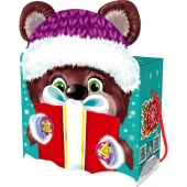 Новогодняя коробка для конфет и подарков "Мишутка" ХЭ2127