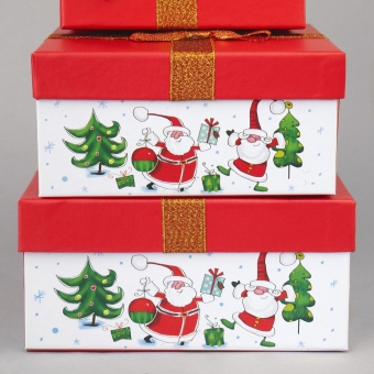 Набор подарочных коробок КВАДРАТ "Весёлый Дед Мороз" ч34694