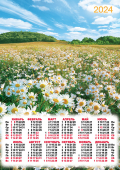 Листовой календарь на 2024 год А3 "Полевые цветы. Ромашковая мечта" ПМ-24-522