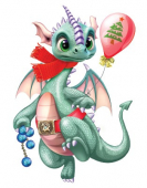 Новогодний вырубной плакат с символом года "Дракон мальчик" Ф-15226