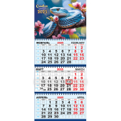 Квартальный календарь на 2025 год "Символ года - Змея. Цветочный сад" КТ-25-007 (в упаковке)