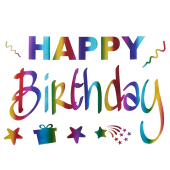 Наклейки для воздушных шаров или украшения "Happy Birthday" 6231802