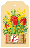 Мини-открытка или бирка для подарка "8 марта" 082.913