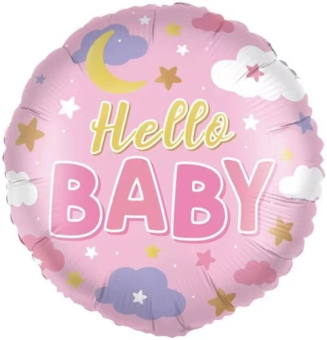 Фольгированный шар "Hello baby. Розовый" 23468