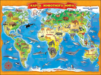 Плакат "Карта животного мира" 0800710