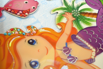 Объемная 3D наклейка со стразами VIF-002