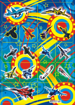 Наклейки с глиттером "Самолеты" НБ-454