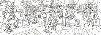 Метровые раскраски "Роботы" РР-015