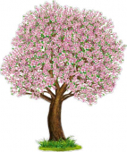 Вырубной плакат "Весеннее дерево" P1-02