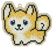 Алмазная мозаика (подвеска из дерева) размер M "Собака Джек" W0107 (указана конечная цена с максимальной скидкой)