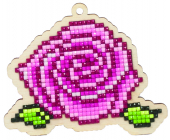 Алмазная мозаика (подвеска из дерева) размер S "Роза" W0122 (указана конечная цена с максимальной скидкой)