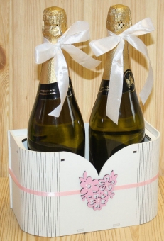 Корзинка для шампанского (Белый-Розовый) Б146-02-0305