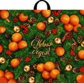 Пакет новогодний ПВД с петлевой ручкой "Оранжевое настроение"