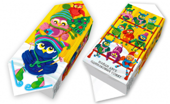 Новогодняя коробка для конфет и подарков "Совушки" с игрой ХЭ1920