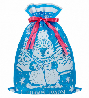 Подарочный мешок из нетканого материала "Голубой пингвин" арт.81031
