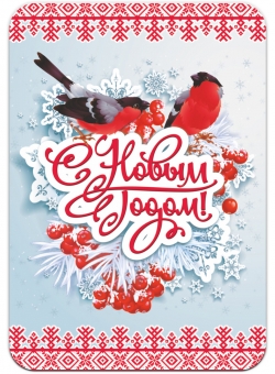 Виниловый магнит "Снегири" 034001мп100014