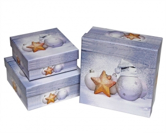 Набор подарочных коробок КВАДРАТ 3в1 "Новогодние игрушки" SY2274-284NG