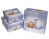 Набор подарочных коробок КВАДРАТ 3в1 "Новогодние игрушки" SY2274-284NG