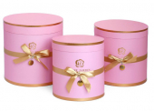 Набор подарочных коробок ЦИЛИНДР 3в1 "Jardin розовый" Ч33445
