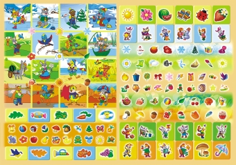 Раскраска с наклейками А4 "Времена года" РН-992