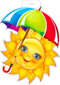 Вырубной плакат "Солнце с зонтом" P34-320