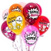 Воздушные шары пастель "SUPER мама" 4AVP-024