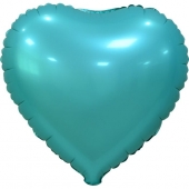 Фольгированный шар "Сердце Сатин (бирюзовый)" Ч30656