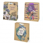 Бумажные подарочные пакеты "Цветы" Ч42352