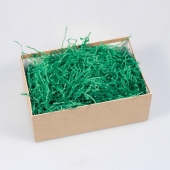 Зелёный наполнитель для упаковки подарков (стружка из бумаги) "Волна" C09