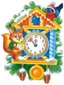 Плакат фигурный "Новогодние часы" ВПА3-007
