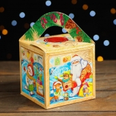 Новогодняя коробка для конфет и подарков "Почтальон" с анимацией ХЭ2103