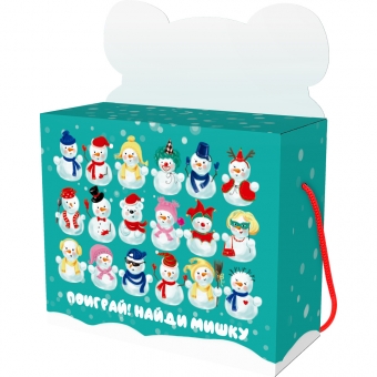Новогодняя коробка для конфет и подарков "Мишутка" ХЭ2127