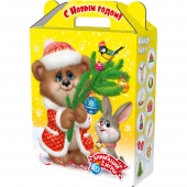 Новогодняя коробка для конфет и подарков "Милашки" МГК2104