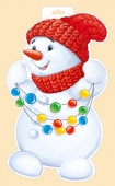 Плакат фигурный "Снеговик с гирляндой" 92.590.00