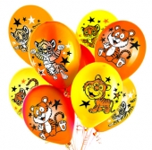 Воздушные шары пастель "Весёлые тигрята" 4AVP-060