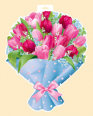 Вырубной плакат "Букет из розовых тюльпанов" 59.341.00
