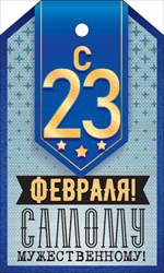 Мини-открытка/Бирка для подарка "23 февраля" 23.260