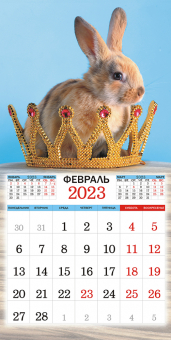 БОЛЬШОЙ перекидной настенный календарь на скрепке на 2023 год "Символ года - Кролик" БПК-23-006