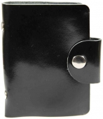 Визитница горизонтальная на кнопке чёрная арт.8,10-302