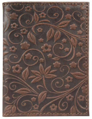 Визитница вертикальная "Флаверс" коричневая арт.8,2в-055-220-0