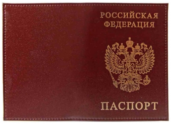 Обложка для паспорта "РОССИЯ-ПАСПОРТ-ГЕРБ" бордо арт.1,01гр-ПСП ШИК-209