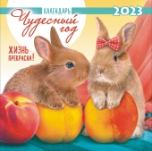 БОЛЬШОЙ перекидной настенный календарь на скрепке на 2023 год "Символ года - Кролик" БПК-23-001