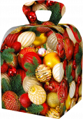 Коробка НГ д/конфет и подарков"Праздничный Блеск" (трансформер) 150х150х190мм ХЭ2261