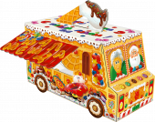 Новогодняя коробка для конфет и подарков "Фургончик" МГК2125