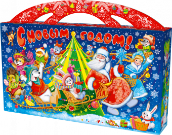 Новогодняя коробка для конфет и подарков "Карусель" МГК2239