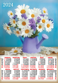 Листовой календарь на 2024 год А2 "Цветы. Ромашки" ПО-24-530