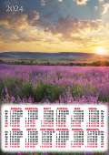 Листовой календарь на 2024 год А3 "Полевые цветы. Вечерние просторы" ПМ-24-521