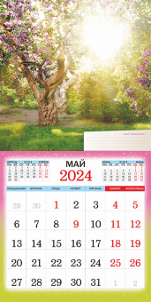 БОЛЬШОЙ перекидной настенный календарь на скрепке на 2024 год "Календарь для исполнения желаний" БПК-24-014 (без упаковки)