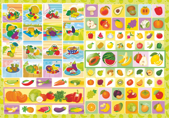 Раскраска с наклейками А4 "Овощи и фрукты" РН-1236